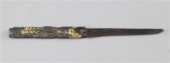 A Japanese shibuichi Kogatana, 19th century, 18.3cm